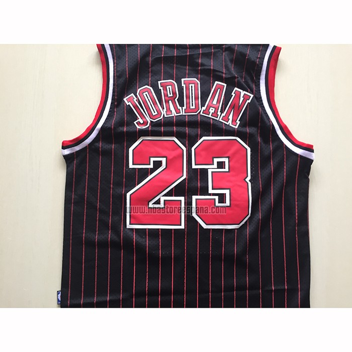 Camiseta Chicago Bulls Michael Jordan NO 23 Retro 1995-96 Negro
